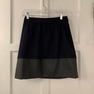 Jcrew Navy and Black Pleather A Line Skirt